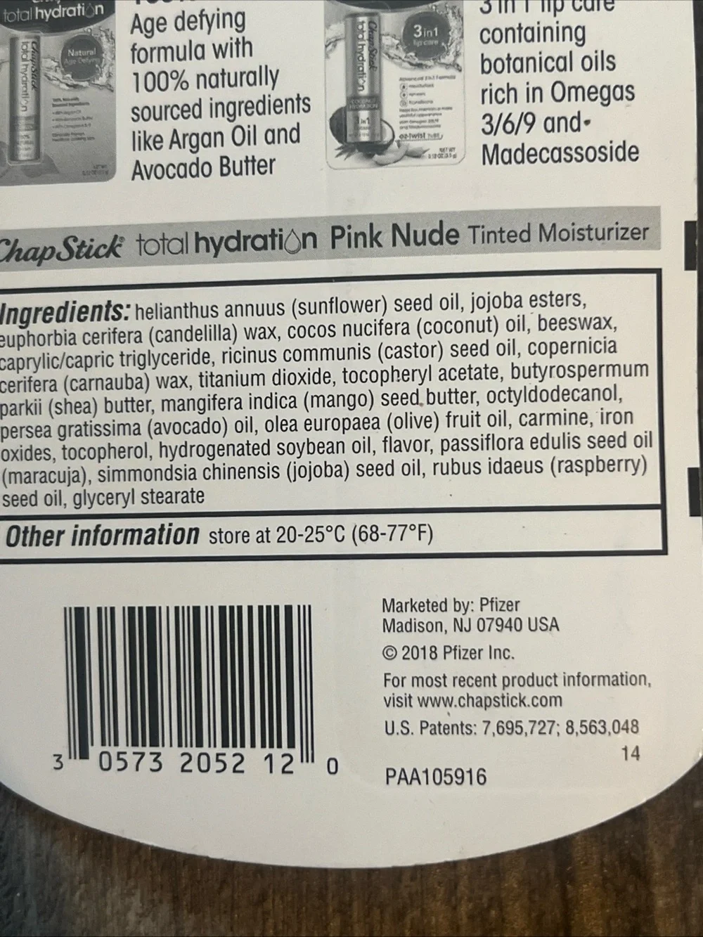 Chapstick Total Hydration Moisture + Tint Lip Balm - Pink Nude